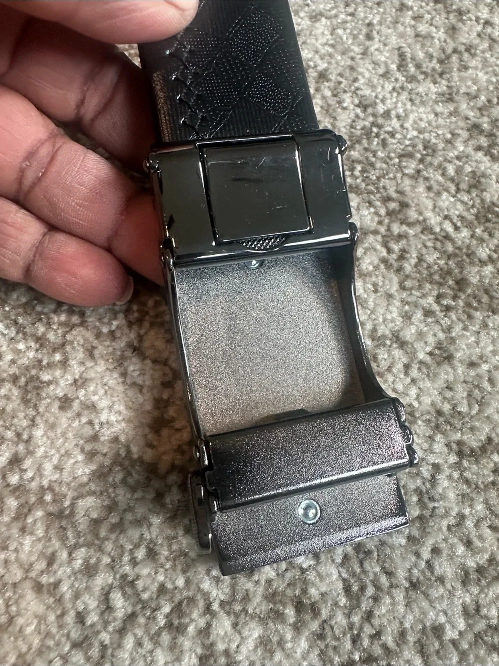 Lacoste Men’s Black Leather Belt 44